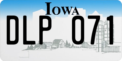 IA license plate DLP071