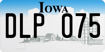 IA license plate DLP075