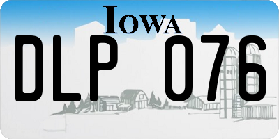 IA license plate DLP076