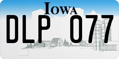 IA license plate DLP077