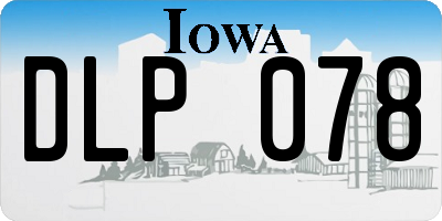 IA license plate DLP078