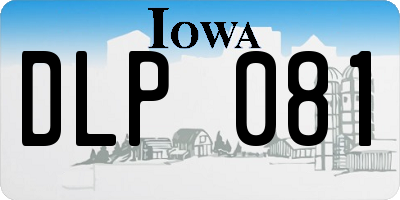 IA license plate DLP081