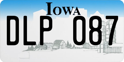IA license plate DLP087