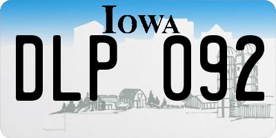 IA license plate DLP092