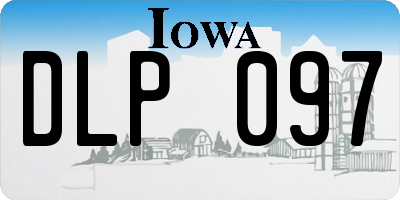 IA license plate DLP097