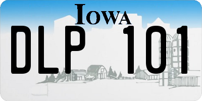 IA license plate DLP101