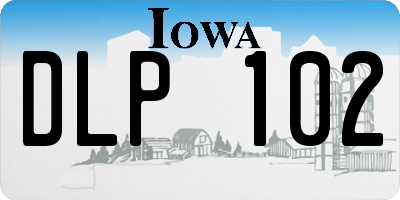 IA license plate DLP102