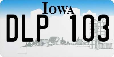 IA license plate DLP103