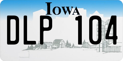 IA license plate DLP104