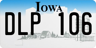 IA license plate DLP106