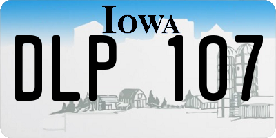 IA license plate DLP107