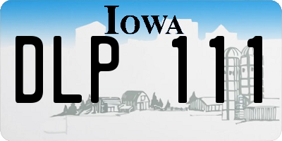 IA license plate DLP111