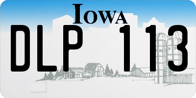 IA license plate DLP113