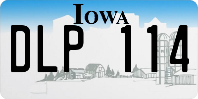 IA license plate DLP114