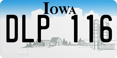 IA license plate DLP116