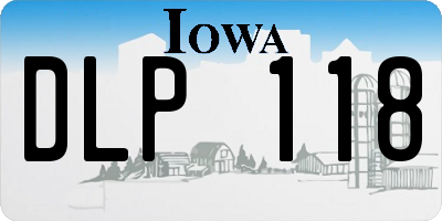 IA license plate DLP118