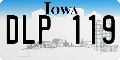 IA license plate DLP119