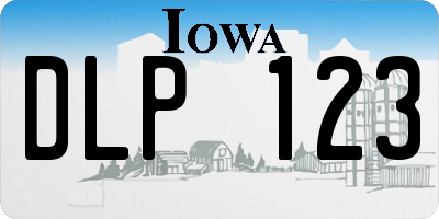 IA license plate DLP123