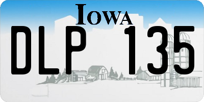 IA license plate DLP135