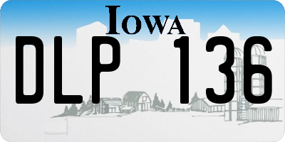 IA license plate DLP136