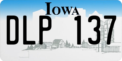 IA license plate DLP137