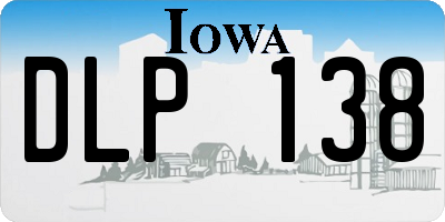 IA license plate DLP138