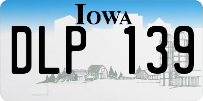 IA license plate DLP139
