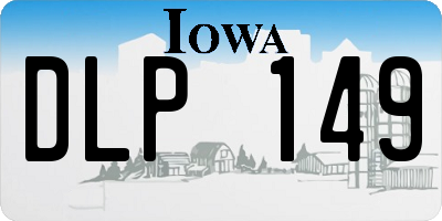 IA license plate DLP149