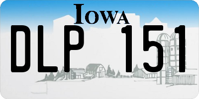 IA license plate DLP151