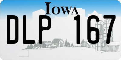 IA license plate DLP167