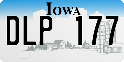 IA license plate DLP177