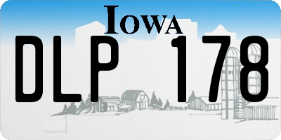 IA license plate DLP178