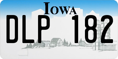 IA license plate DLP182