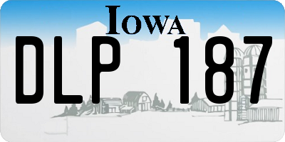 IA license plate DLP187