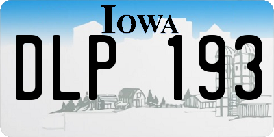 IA license plate DLP193