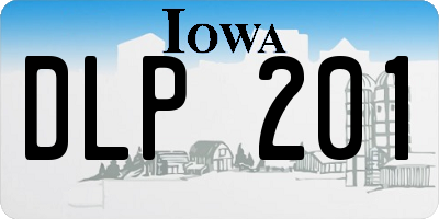 IA license plate DLP201