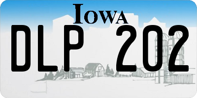 IA license plate DLP202
