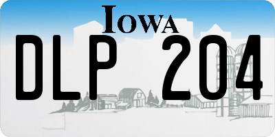 IA license plate DLP204