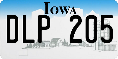 IA license plate DLP205