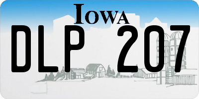 IA license plate DLP207