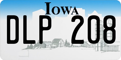 IA license plate DLP208
