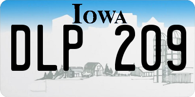 IA license plate DLP209