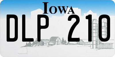 IA license plate DLP210