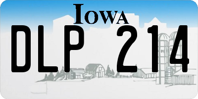 IA license plate DLP214