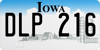 IA license plate DLP216
