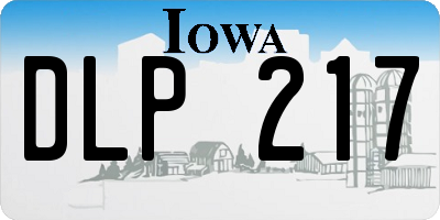 IA license plate DLP217
