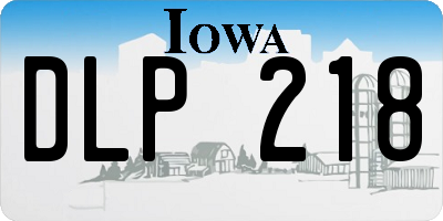 IA license plate DLP218