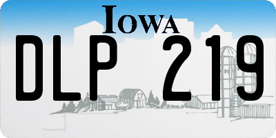 IA license plate DLP219