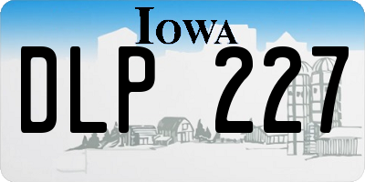 IA license plate DLP227