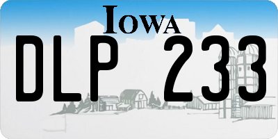 IA license plate DLP233
